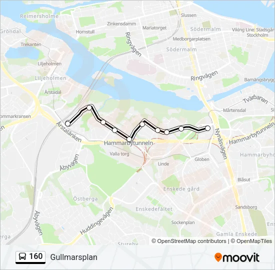 160 Bus Line Map