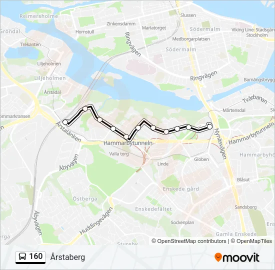 160 Bus Line Map
