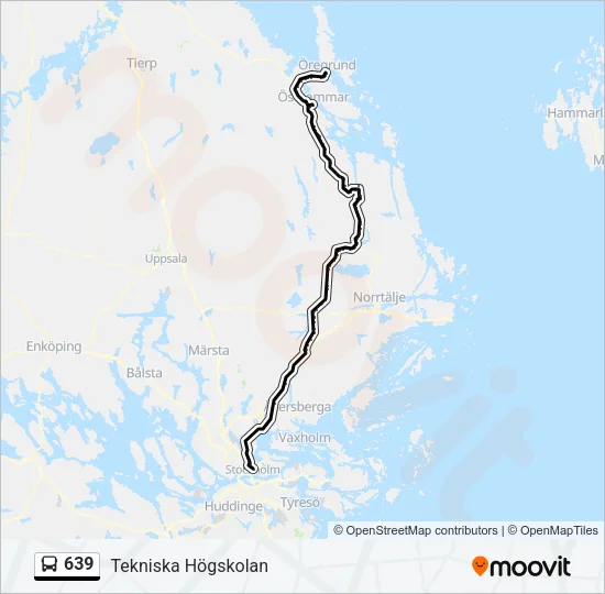 639 Bus Line Map