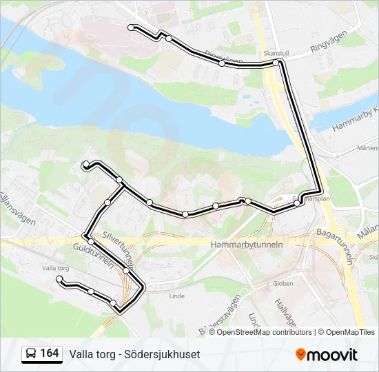 164 Bus Line Map