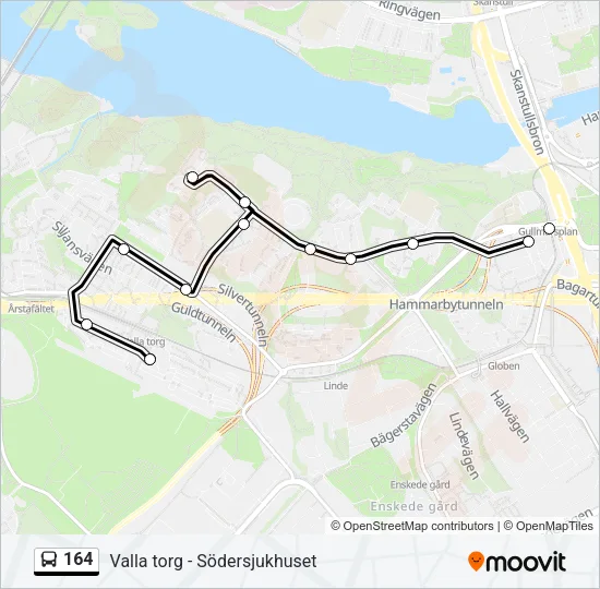 164 Bus Line Map