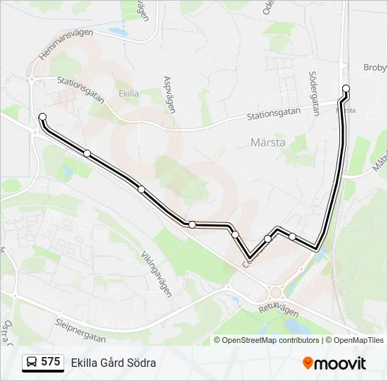 575 Bus Line Map