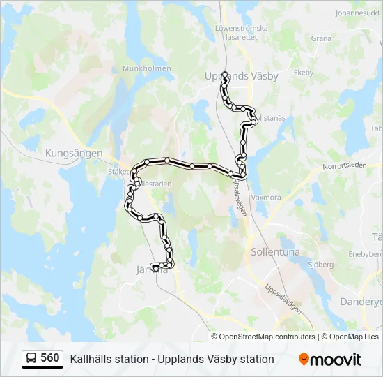 560 Bus Line Map