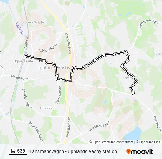 539 Bus Line Map