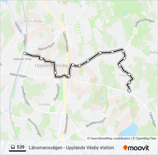 539 Bus Line Map