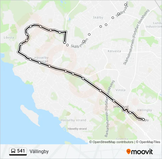 541 Bus Line Map