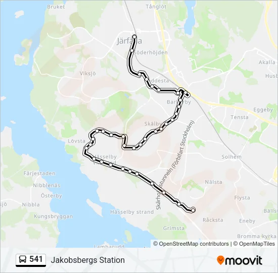 541 Bus Line Map