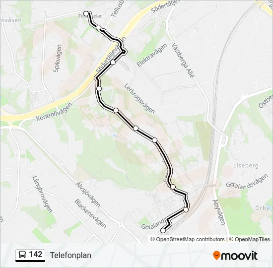 142 Bus Line Map
