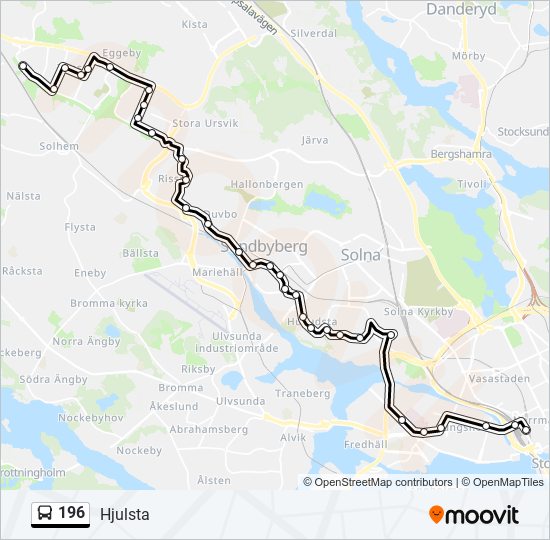 196 bus Line Map