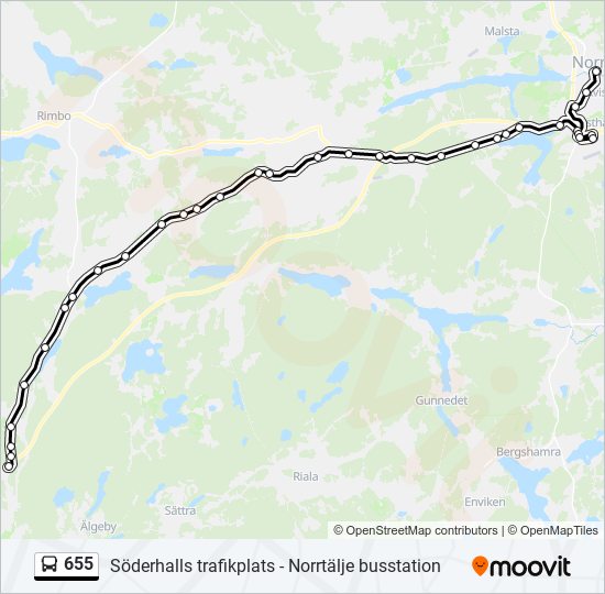 655 bus Line Map