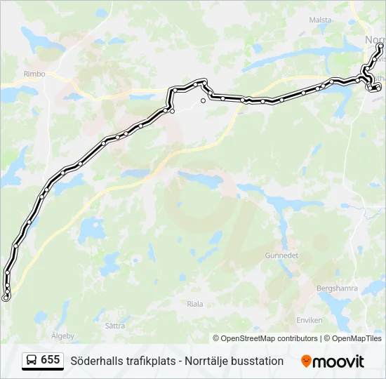 655 Bus Line Map