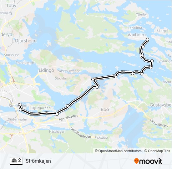2 färja Linje karta
