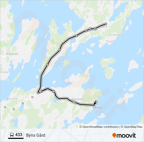 433 bus Line Map