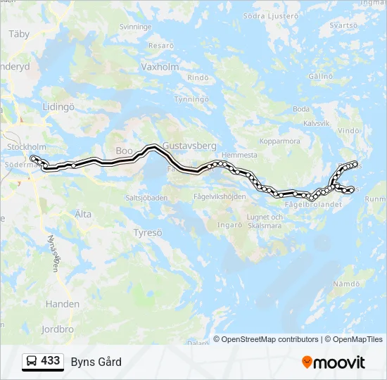 433 Bus Line Map