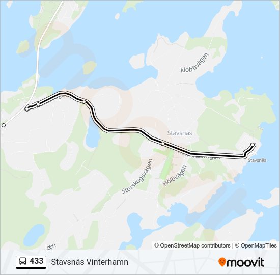 433 bus Line Map