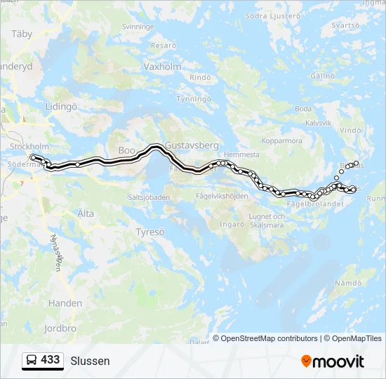 433 Bus Line Map