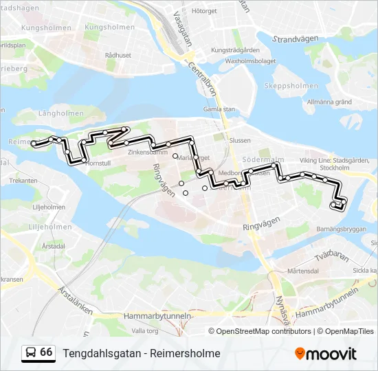 66 Bus Line Map