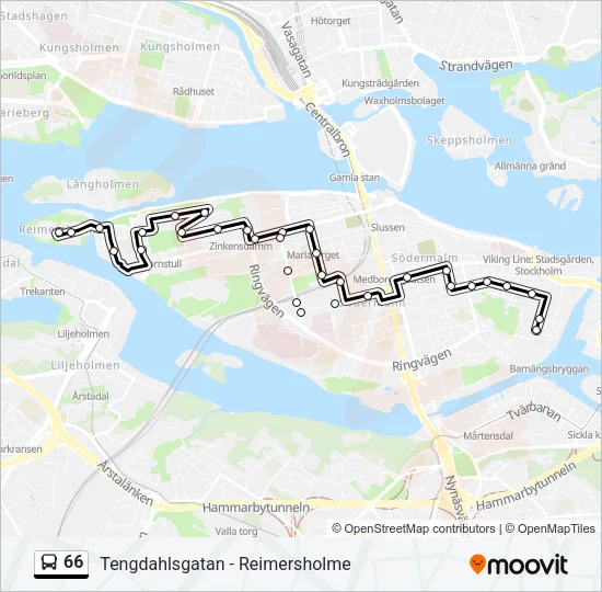 66 Bus Line Map