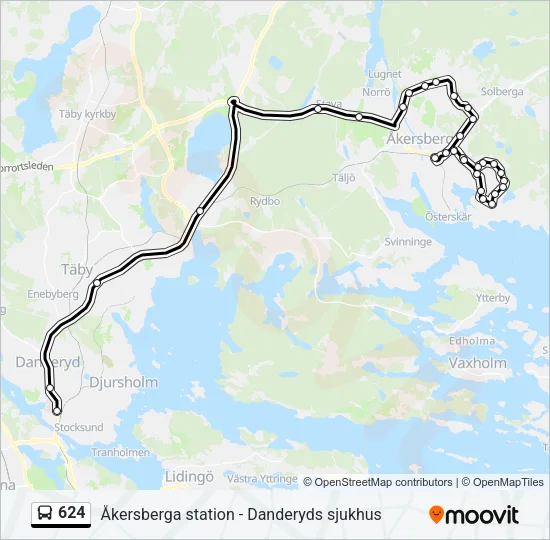 624 Bus Line Map