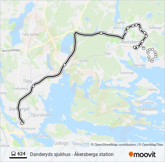 624 Route: Schedules, Stops & Maps - Åkersberga Station (Updated)