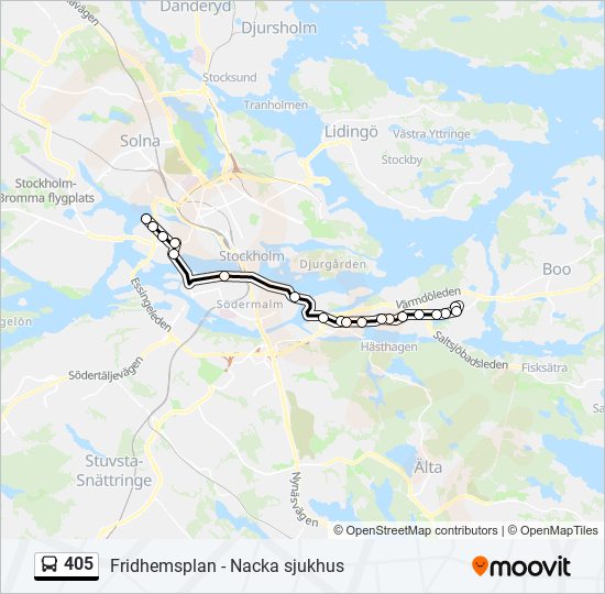 405 Route: Schedules, Stops & Maps - Moa Martinsons Torg (Updated)