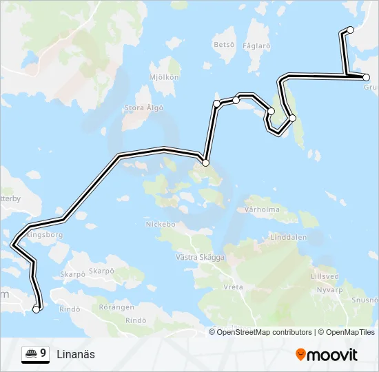 9 Ferry Line Map