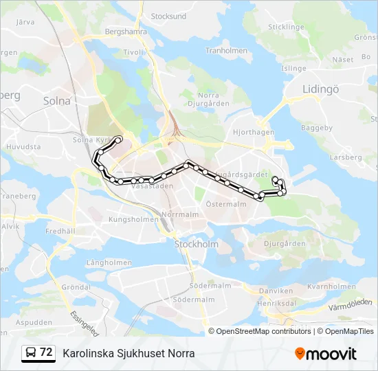72 Bus Line Map