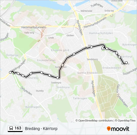 163 Bus Line Map