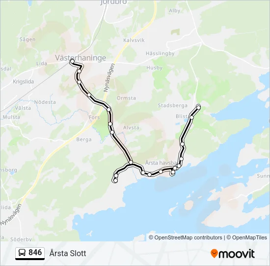 846 Bus Line Map