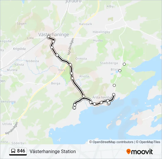846 Bus Line Map