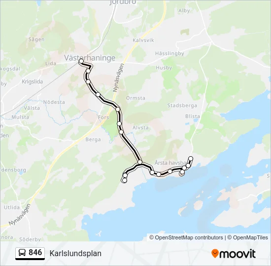846 Bus Line Map