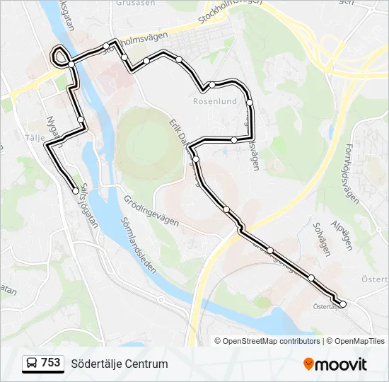 753 Bus Line Map