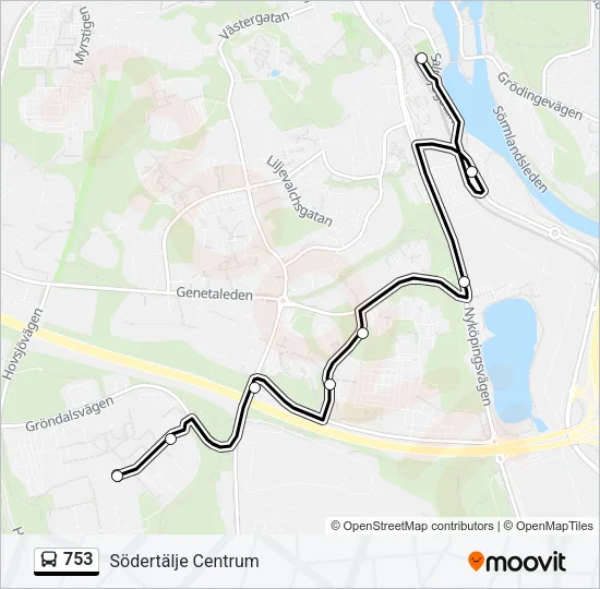 753 Bus Line Map
