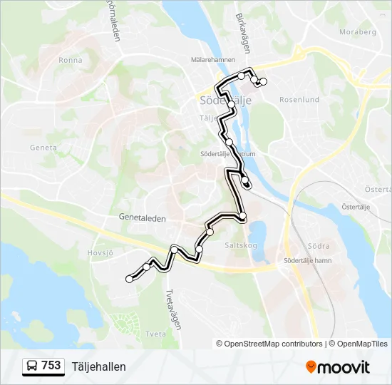 753 Bus Line Map