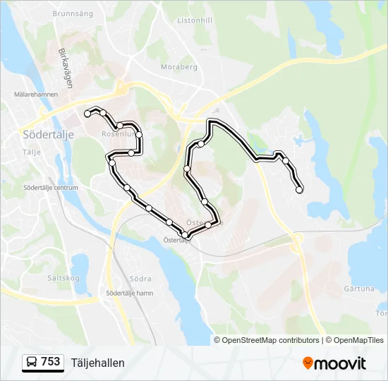 753 Bus Line Map