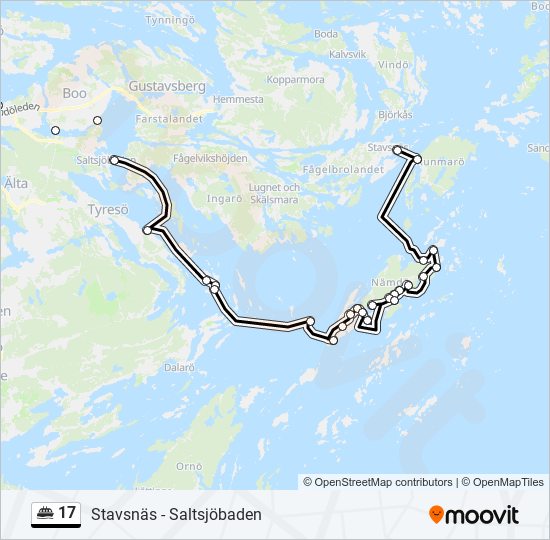 17 färja Linje karta