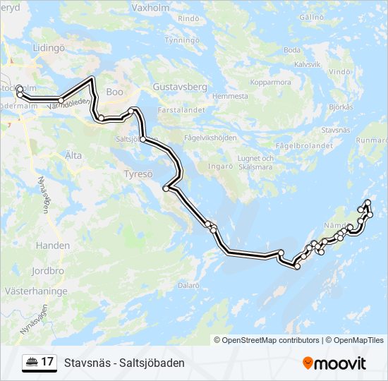 17 färja Linje karta