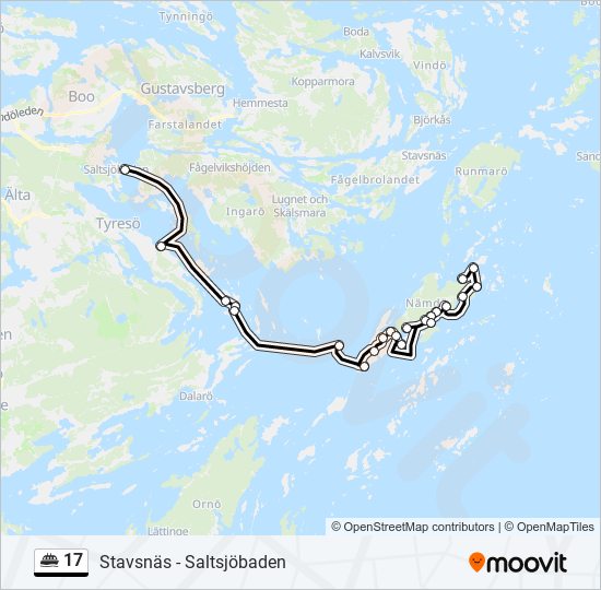 17 färja Linje karta