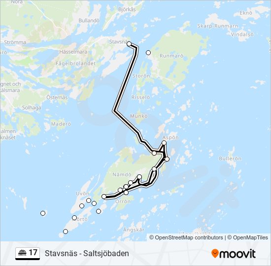 17 färja Linje karta