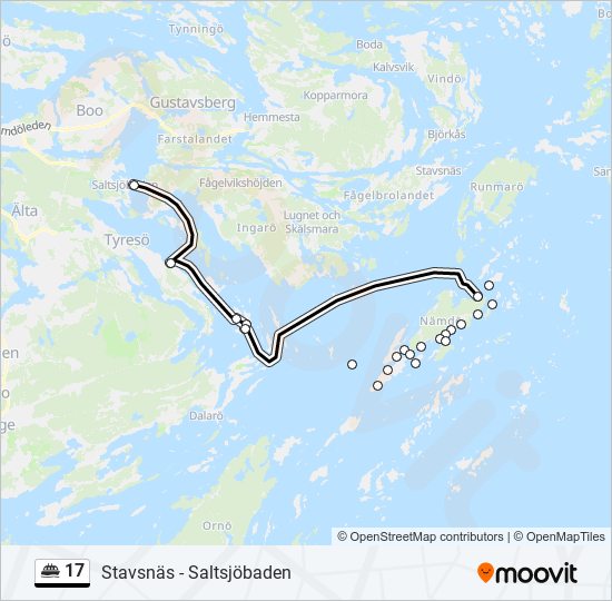 17 färja Linje karta