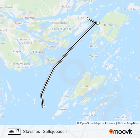 17 färja Linje karta