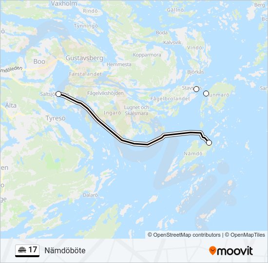 17 färja Linje karta