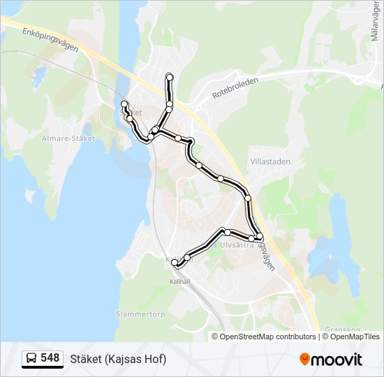 548 Bus Line Map