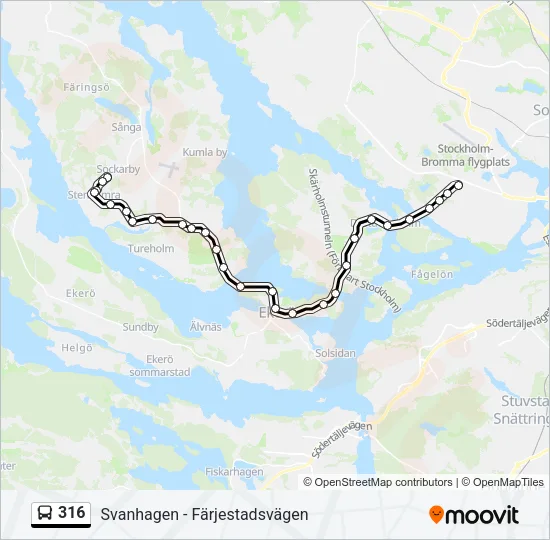 316 Bus Line Map