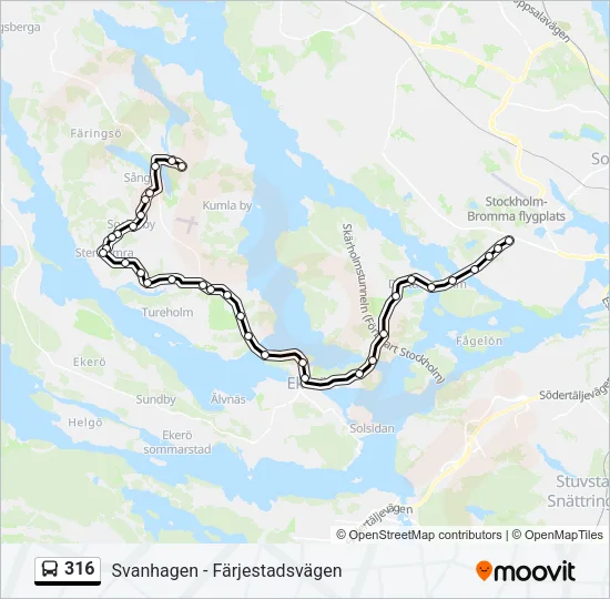 316 Bus Line Map