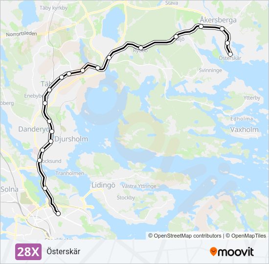 28X Light Rail Line Map