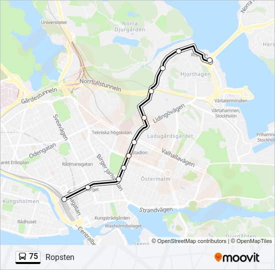 75 bus Line Map