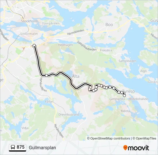 875 Bus Line Map