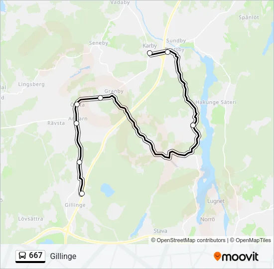 667 Bus Line Map