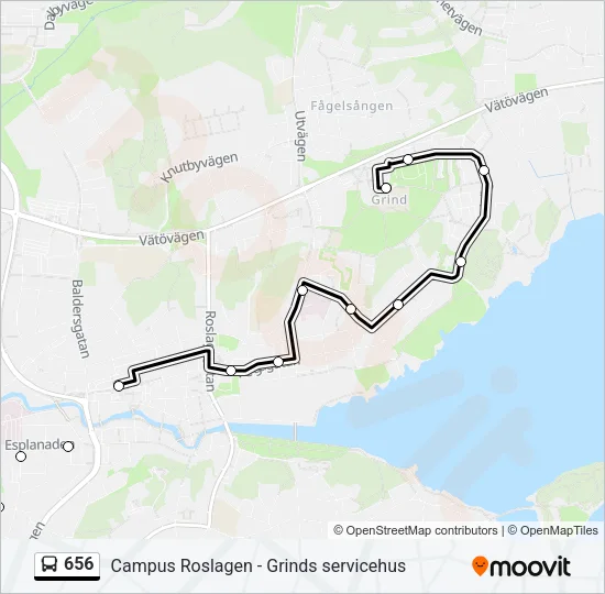656 Bus Line Map